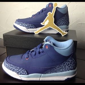 Nike Air Jordan Retro 3 GT Purple/Blue Kids Shoes